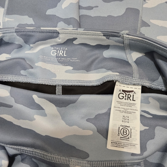 Athleta Girl High Rise Stash Your Treasures Tight in Camo Blue XL/14 - Picture 7 of 7